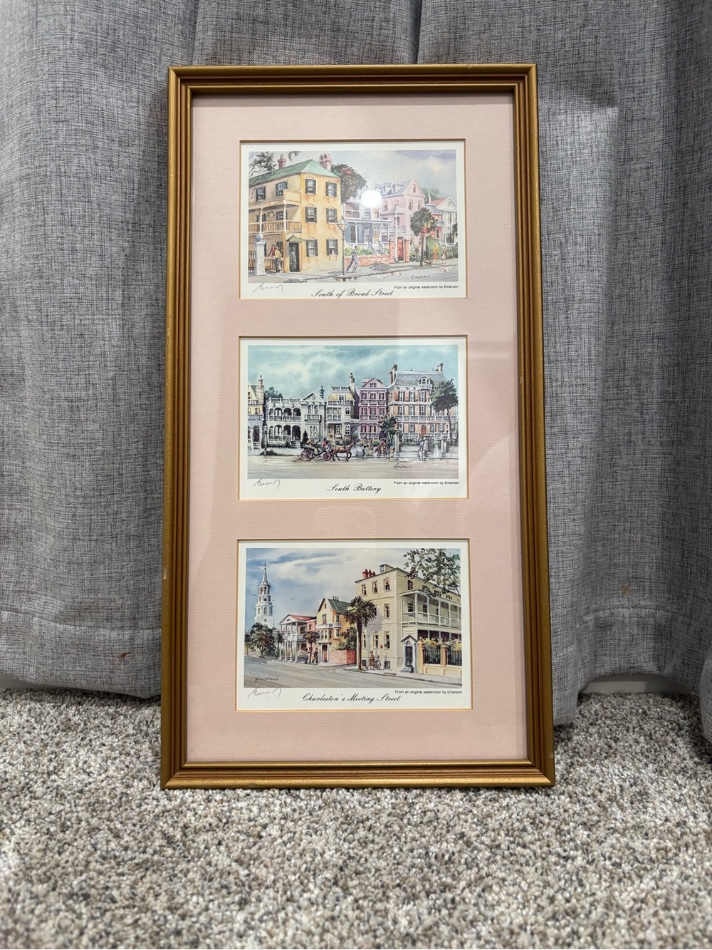 Vintage Watercolor Prints by Artist Emerson of Charleston, South Carolina